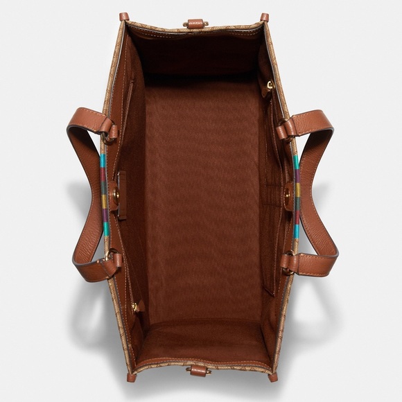 New💃Coach Dempsey Tote 40 Signature Jacquard With Stripe And Coach Patch - Picture 7 of 12